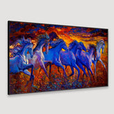WallCry Big Panoramic Running Horses Abstract Design Canvas