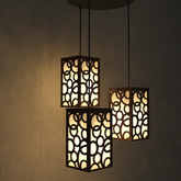 Muti Rings Design Wooden Modern Lamp Hanging Ceiling Light For Home Decoration Living Room
