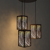 Circle Pattern Wooden Modern Lamp Hanging Ceiling Light For Home Decoration Living Room