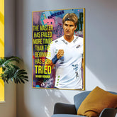 Roger Federer Never Give Up Cotton Canvas Wall Painting