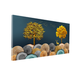 3D Golden Deer & Birds Landscape Wall Art ISize 2x4 Feet