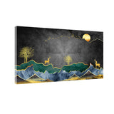 Deer Under Starry Night Sky | Dreamy Nature Wall Painting