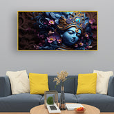 Krishna Canvas Painting – Spiritual Wall Art for Home, Bedroom, Office & Meditation Décor