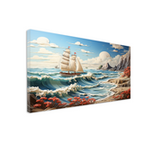 3d-ship-with-sea-landscape | Size 2x4 Feet