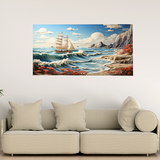 3d-ship-with-sea-landscape | Size 2x4 Feet