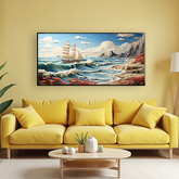 3d-ship-with-sea-landscape | Size 2x4 Feet