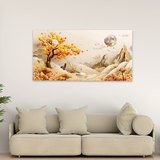 3d-wallpaper-golden-tree-life-with-white-flowers-3d-mural-wallpaper-high-quality | Size 2x4 Feet