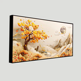 3d-wallpaper-golden-tree-life-with-white-flowers-3d-mural-wallpaper-high-quality | Size 2x4 Feet