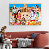 Glorious Shri Ram & Sita Worship to Lord Shiva Ji Wall Art & Paintings