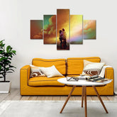 Romantic Couple Painting Wooden Framed 5 Pieces Canvas Wall Painting