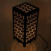 Stylish Wooden Table Lamp with Abstract Line Design