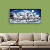 7 Running Horses Vastu Canvas Painting for Home or Office Wall Décor | Brings Success & Positive Energy – Size 4x2 Feet