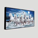 7 Running Horses Vastu Canvas Painting for Home or Office Wall Décor | Brings Success & Positive Energy – Size 4x2 Feet