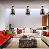 Unique Carved Wood Hanging Light - Modern Leaf Vine Design