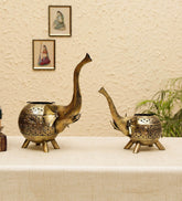 Elephant Tealight Trunk Up S-2 table decor