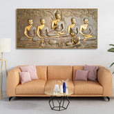 A Premium Golden Buddha Spiritual Canvas Wall Painting size W 4x H 2 feet