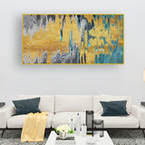 Abstract Art Golden Wallpaper – Modern Fashion Wall Décor, Carpet & Banner Style Painting | Size 2x4 Feet