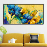 Artistic Flower Design Elegant Wall Canvas Décor Size 4x2 feet