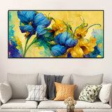 Artistic Flower Design Elegant Wall Canvas Décor Size 4x2 feet
