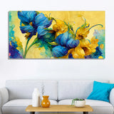 Artistic Flower Design Elegant Wall Canvas Décor Size 4x2 feet