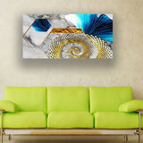 Abstract Geometry Gold & Orange Wall Art | Size 2x4 Feet