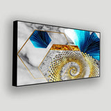 Abstract Geometry Gold & Orange Wall Art | Size 2x4 Feet