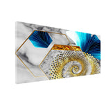 Abstract Geometry Gold & Orange Wall Art | Size 2x4 Feet