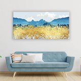 Golden Horizon Abstract Art Canvas | Size 2x4 Feet