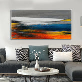 Radiant Harmony Abstract Gold and Color Texture Canvas size W 4x H 2 feet