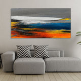 Radiant Harmony Abstract Gold and Color Texture Canvas size W 4x H 2 feet