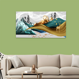 abstract-oil-paintings-geometry-porch-stereo-golden-background-fashion-modern-art-wall| Size 2x4 Feet