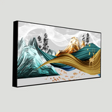 abstract-oil-paintings-geometry-porch-stereo-golden-background-fashion-modern-art-wall| Size 2x4 Feet