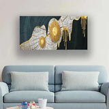 Abstract Oil Painting Golden Line Texture Wall Art | Size 2x4 Feet