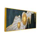 Abstract Oil Painting Golden Line Texture Wall Art | Size 2x4 Feet