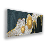 Abstract Oil Painting Golden Line Texture Wall Art | Size 2x4 Feet