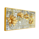 Beautiful Golden Floral canvas painting for living room,bedroom, office, hotel etc. Ready to hang