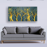 Golden leaves canvas painting for living room,bedroom, office, hotel et. big size 48x24 inch ready to hang