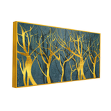 Golden leaves canvas painting for living room,bedroom, office, hotel et. big size 48x24 inch ready to hang