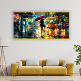 Anime Girl Walking on Rainy Street | Size 2x4 Feet