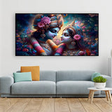 Radha Krishna Canvas Wall Art – Traditional Indian Cultural Painting