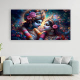 Radha Krishna Canvas Wall Art – Traditional Indian Cultural Painting