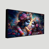 Radha Krishna Canvas Wall Art – Traditional Indian Cultural Painting