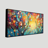 Vibrant Bloom Abstract Floral Canvas Wall Art Size W 4x H 2 feet