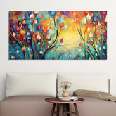 Vibrant Bloom Abstract Floral Canvas Wall Art Size W 4x H 2 feet