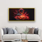Buddha’s Light Spectrum Lotus Abstract Wall Art ISize 2x4 Feet