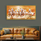 7 Running Horses Vastu Painting for Living Room Decor Size:H x W, 2x4 Feet