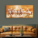 7 Running Horses Vastu Painting for Living Room Decor Size:H x W, 2x4 Feet