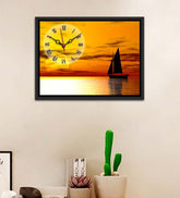 Ship In A Sea Printed Analog MDF Modern Wall Clock
