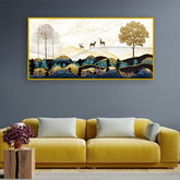 Mountain Abstract Landscape Painting – Modern Wall Art for Home & Office Décor | Size 2x4 Feet