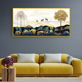 Mountain Abstract Landscape Painting – Modern Wall Art for Home & Office Décor | Size 2x4 Feet